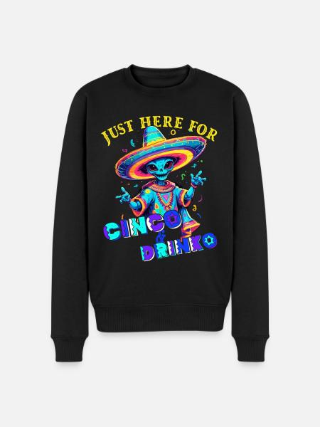 Funny Fiesta Alien Mexican Holiday - Men's Premium Organic Jumper - black