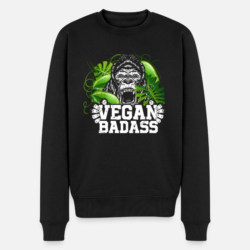 Badass végétalien - Pull Premium bio Homme - noir