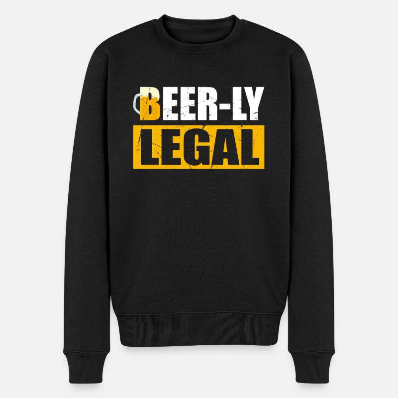 Bier Ly Legal - Männer Premium Bio Pullover - Schwarz