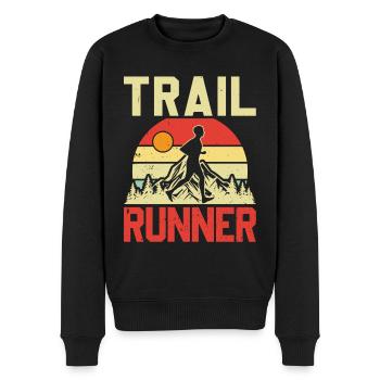 Bergläufer Joggen in den Bergen - Männer Premium Bio Pullover - Schwarz - Vorne - Nico (187cm)