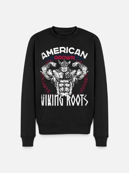 Muscular American Norse Viking - Men's Premium Organic Jumper - black