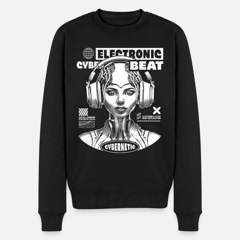 Futuristisches Techno Shirt: EDM Prinzessin Style - Männer Premium Bio Pullover - Schwarz