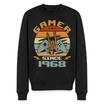 Gamer seit 1968 - Gaming Geburtstagsgeschenk 1968 - Männer Premium Bio Pullover - Schwarz - Vorne - Nico (187cm)