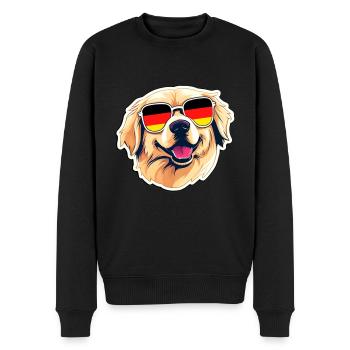 Golden Retriever Sunglasses Football Germany - Men's Premium Organic Jumper - black - Front - Nico (187cm)