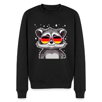 raton laveur avec lunettes de soleil Allemagne Football - Pull Premium bio Homme - noir - Devant - Nico (187cm)