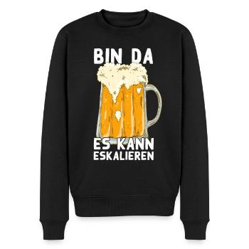 Es Kann Eskalieren Humorvolles Bier Trinken - Männer Premium Bio Pullover - Schwarz - Vorne - Nico (187cm)