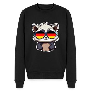raton laveur avec lunettes de soleil Allemagne Football - Pull Premium bio Homme - noir - Devant - Nico (187cm)