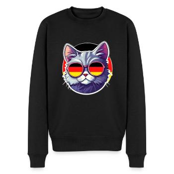 Allemagne Chat avec lunettes de soleil - Pull Premium bio Homme - noir - Devant - Nico (187cm)