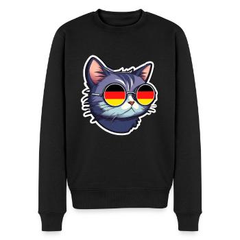 Allemagne Chat avec lunettes de soleil - Pull Premium bio Homme - noir - Devant - Nico (187cm)