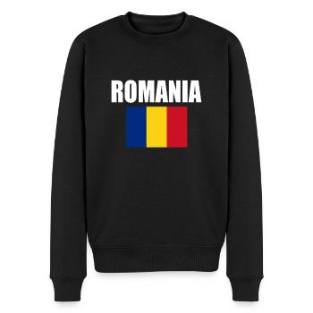 Football Fan Flag Romania Romania - Men's Premium Organic Jumper - black - Front - Nico (187cm)