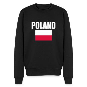 Football Flag Poland Poland Flag Fan - Men's Premium Organic Jumper - black - Front - Nico (187cm)