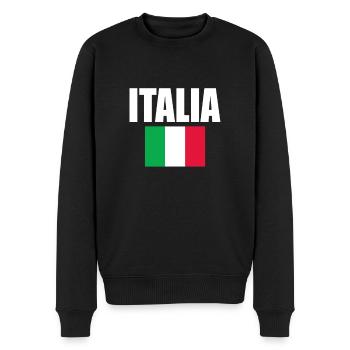 Italia - Men's Premium Organic Jumper - black - Front - Nico (187cm)