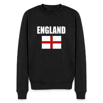 Fußball Flagge England Fahne Fan - Männer Premium Bio Pullover - Schwarz - Vorne - Nico (187cm)