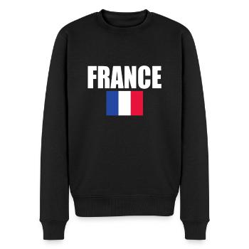 Frankreich - Männer Premium Bio Pullover - Schwarz - Vorne - Nico (187cm)