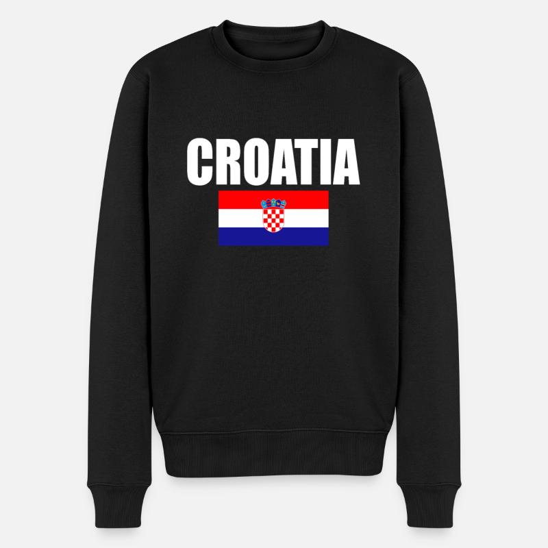 Kroatien - Männer Premium Bio Pullover - Schwarz
