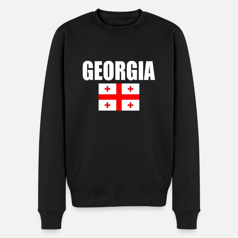 Georgien - Männer Premium Bio Pullover - Schwarz