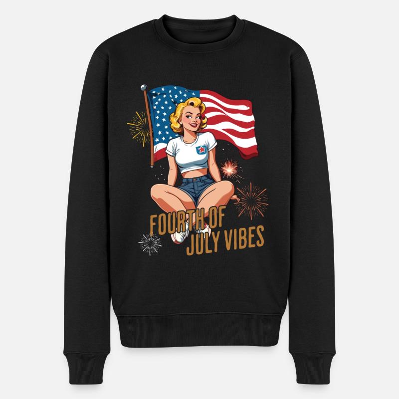 4 juillet Indépendance Sentiment américain - Pull Premium bio Homme - noir