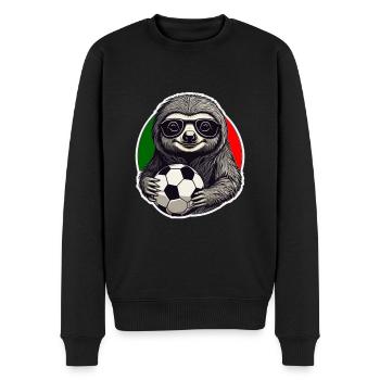 Fußball Fan Faultier mit Sonnenbrille Portugal - Männer Premium Bio Pullover - Schwarz - Vorne - Nico (187cm)