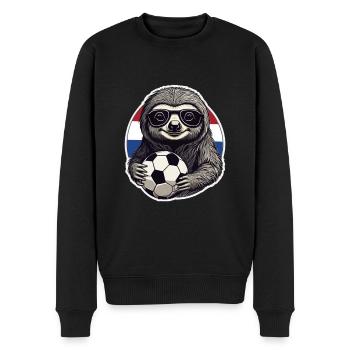 Fan de football paresseux avec lunettes de soleil Pays-Bas - Pull Premium bio Homme - noir - Devant - Nico (187cm)