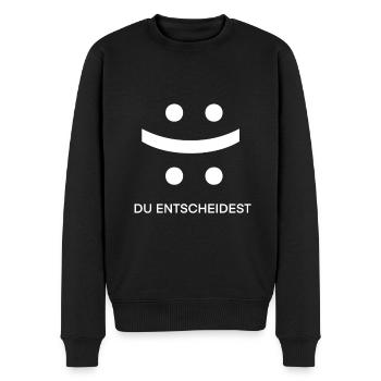 Du entscheidest Lachen Humor Spaß Fun - Männer Premium Bio Pullover - Schwarz - Vorne - Nico (187cm)