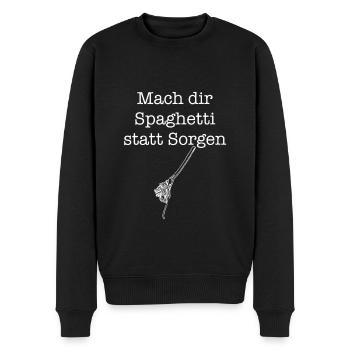 Have spaghetti instead of worries - Men's Premium Organic Jumper - black - Front - Nico (187cm)