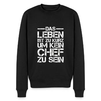 La vie est trop courte pour être un patron - Pull Premium bio Homme - noir - Devant - Nico (187cm)