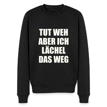 Hurts but I smile it away - Men's Premium Organic Jumper - black - Front - Nico (187cm)