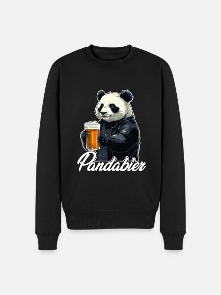 Panda with beer - Men's Premium Organic Jumper - black