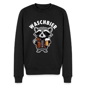 Raton laveur à la bière - Wash Beer - Pull Premium bio Homme - noir - Devant - Nico (187cm)