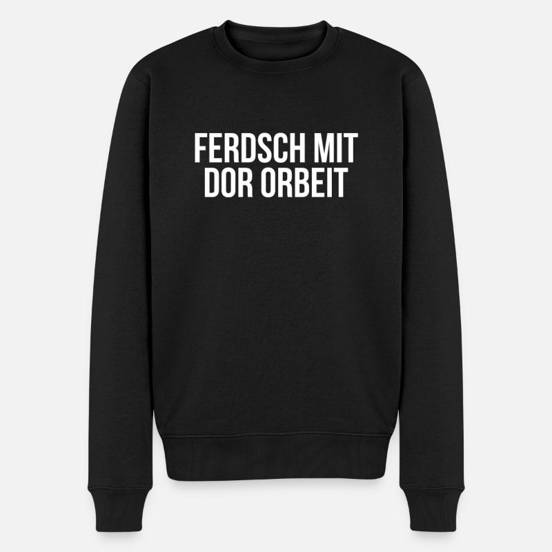 Dialekt Ossi Sachse Sächsich - Männer Premium Bio Pullover - Schwarz