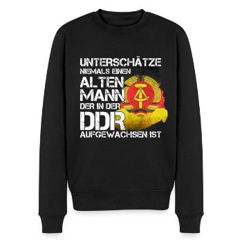 East German grandfather from the GDR East East Germany - Men's Premium Organic Jumper - black - Front - Nico (187cm)