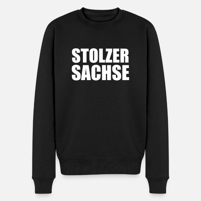 Stolzer Sachse - Männer Premium Bio Pullover - Schwarz