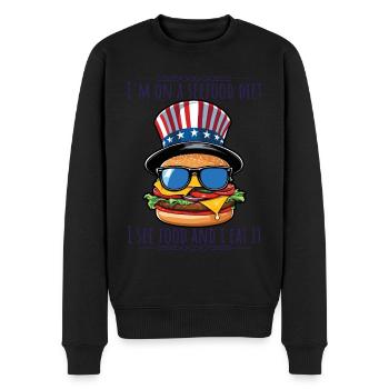 Funny Diet Slogan For BBQ Partys 4th Of July - Men's Premium Organic Jumper - black - Front - Nico (187cm)