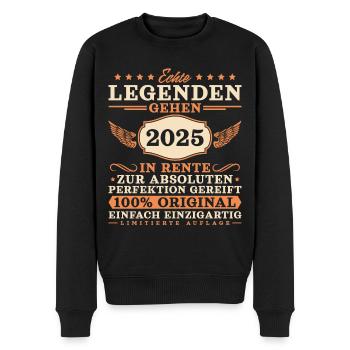 Echte Legenden gehen 2025 in Rente - Männer Premium Bio Pullover - Schwarz - Vorne - Nico (187cm)