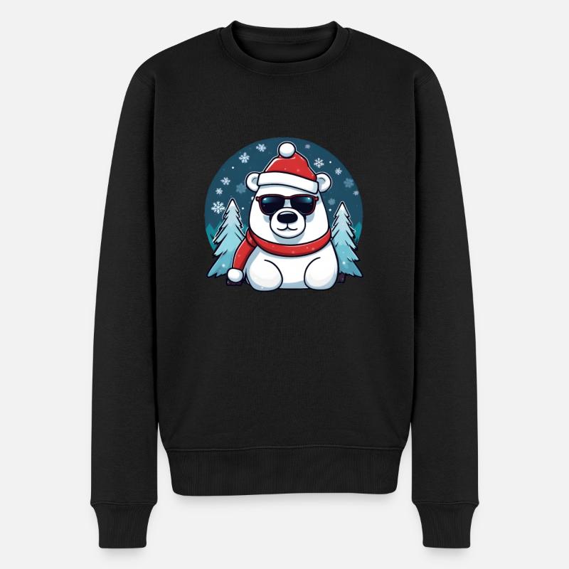 Weihnachten Eisbär Bier Eisbier - Männer Premium Bio Pullover - Schwarz