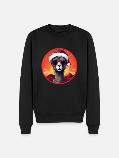 Kamel Weihnachten - Männer Premium Bio Pullover - Schwarz