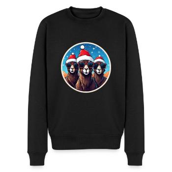 Kamel Weihnachten - Männer Premium Bio Pullover - Schwarz - Vorne - Nico (187cm)