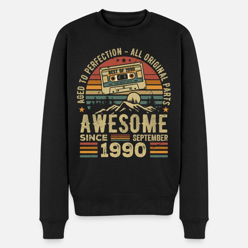 Septembre 1990 Cadeau Anniversaire Septembre 1990 - Pull Premium bio Homme - noir