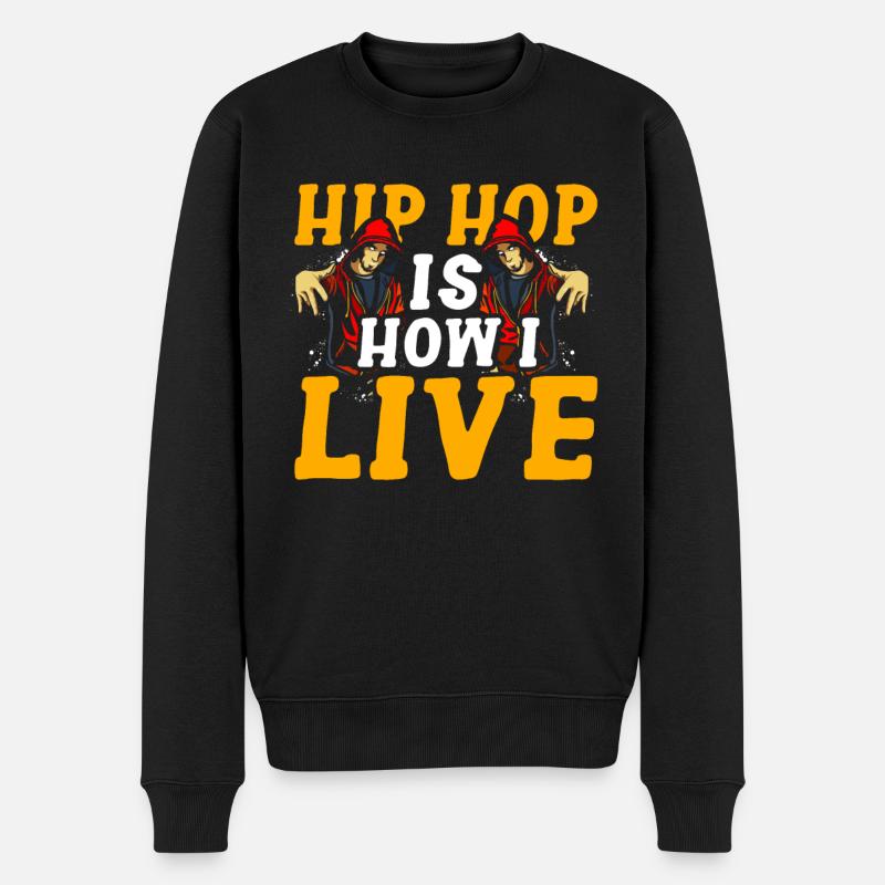 Le hip-hop, c’est ma vie - Pull Premium bio Homme - noir