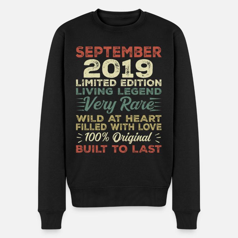 Geburtstag September 2019 Limited Edition Original - Männer Premium Bio Pullover - Schwarz