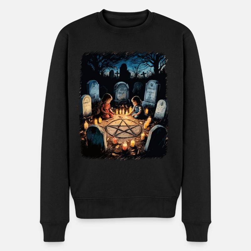 Retro Vintage Design Okkulte Beschwörung Rituale - Männer Premium Bio Pullover - Schwarz