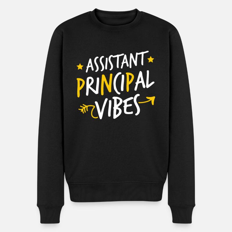 Hauptassistent Vibes - Männer Premium Bio Pullover - Schwarz