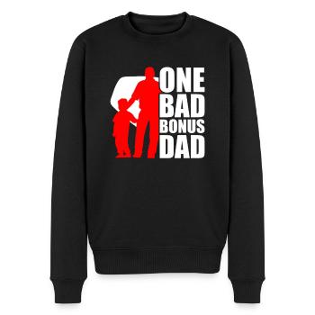 One Bad Bonus Dad - Männer Premium Bio Pullover - Schwarz - Vorne - Nico (187cm)