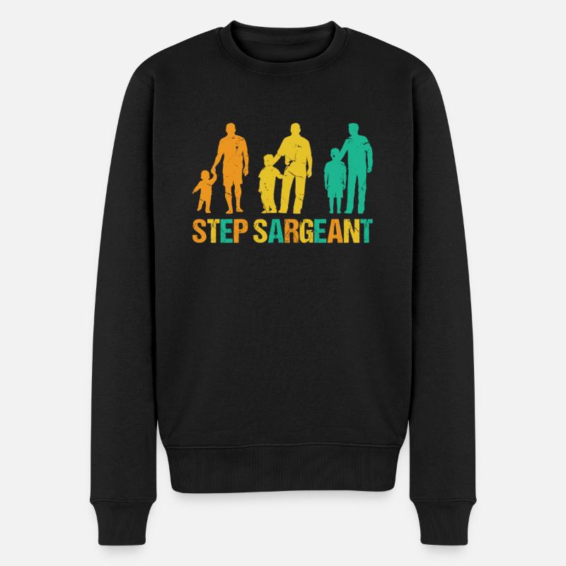 Step Sargeant - Männer Premium Bio Pullover - Schwarz