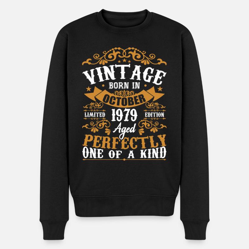 1979 Retro 1979 Octobre Anniversaire Octobre 1979 - Pull Premium bio Homme - noir