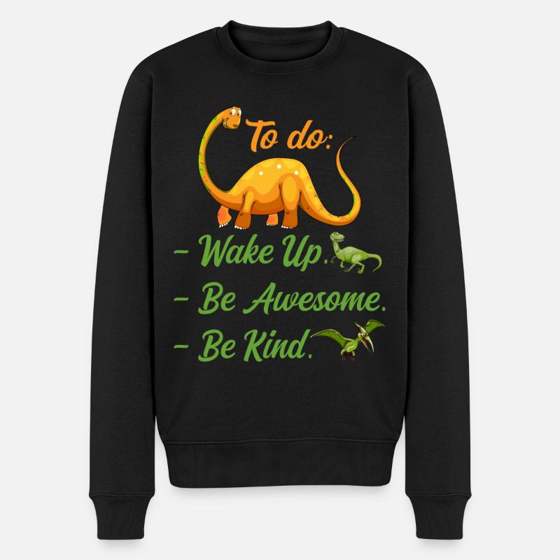 Boys Dino Kindness Wake Up Be Awesome Be Kind Kids - Pull Premium bio Homme - noir