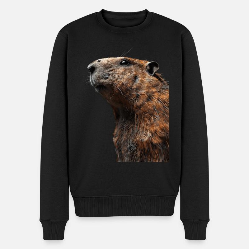 Murmeltier - Männer Premium Bio Pullover - Schwarz