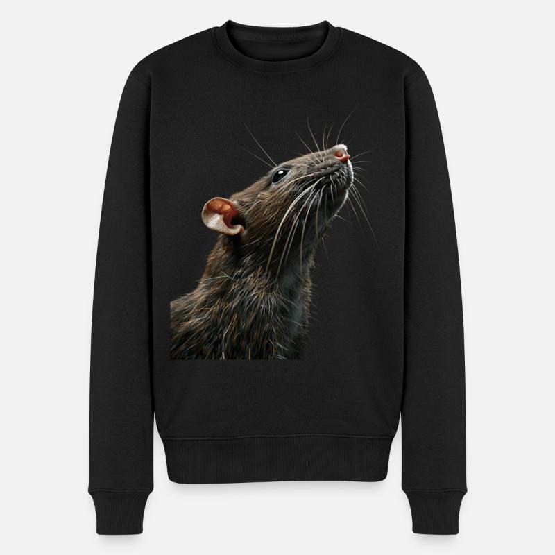 Ratte - Männer Premium Bio Pullover - Schwarz