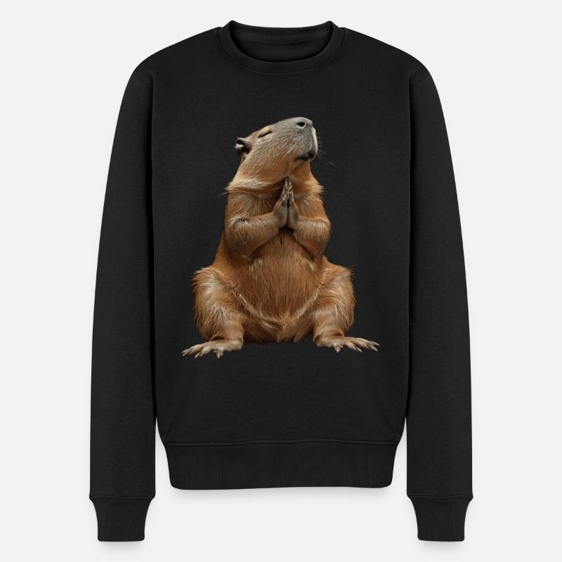 Wasserschwein - Männer Premium Bio Pullover - Schwarz