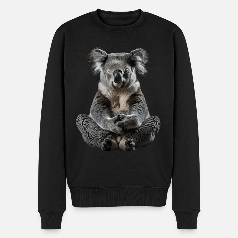 Koala - Männer Premium Bio Pullover - Schwarz